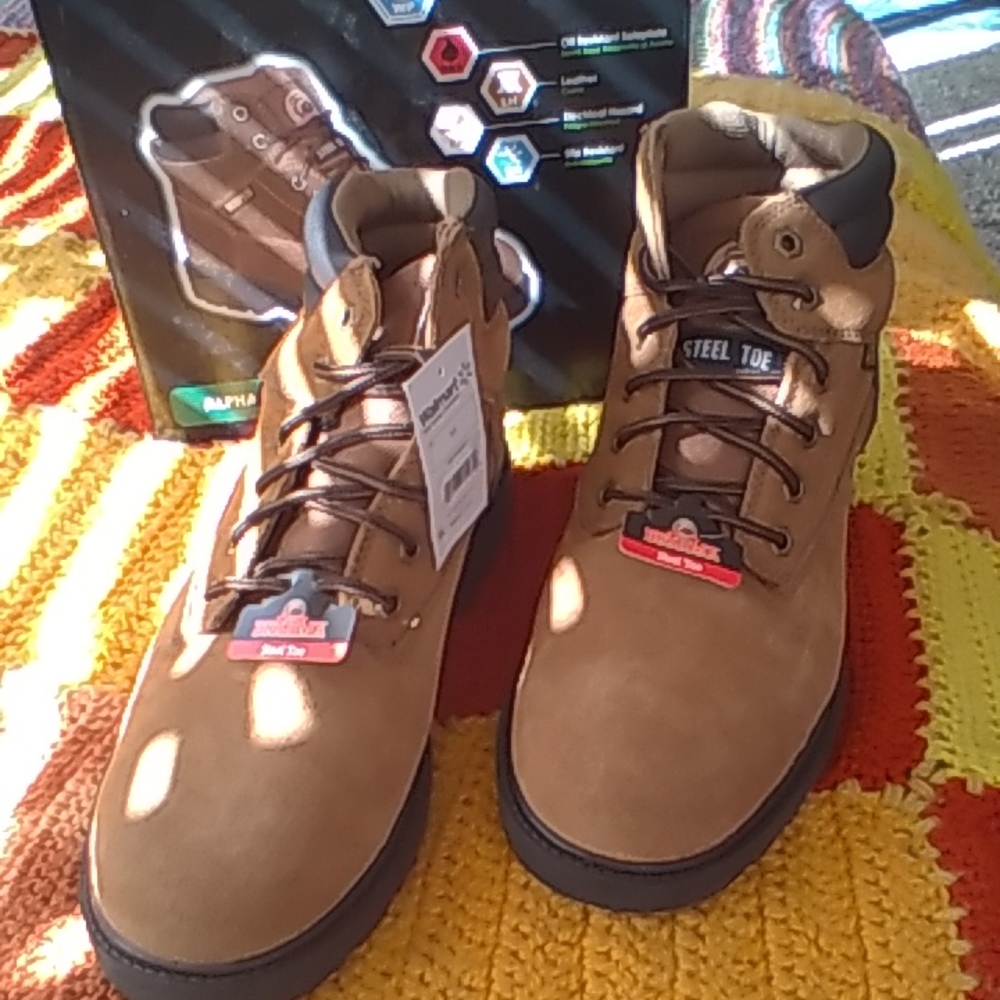 Brahma Mens Alpha Brown Leather Work Boots Size 11  BRAND NEW